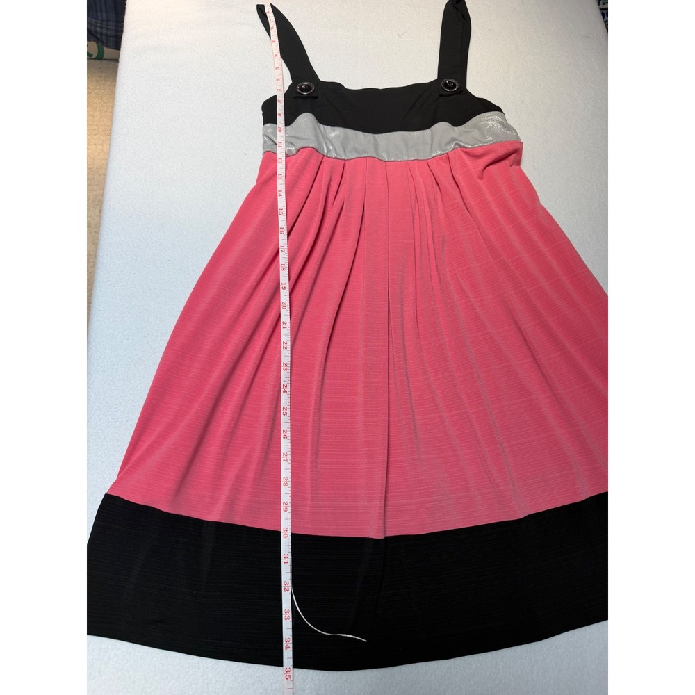 Candies Y2K Pink Black Silver Colorblock Empire Waist Mini Dress XL 7178YDCD - Picture 3 of 7